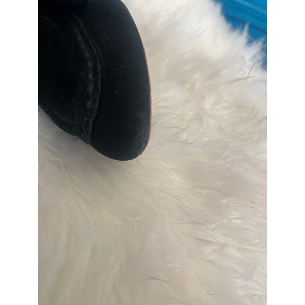 Rebecca Minkoff black suede leather tassel ankle booties with a wedge heel. 7.5 - Picture 4 of 4